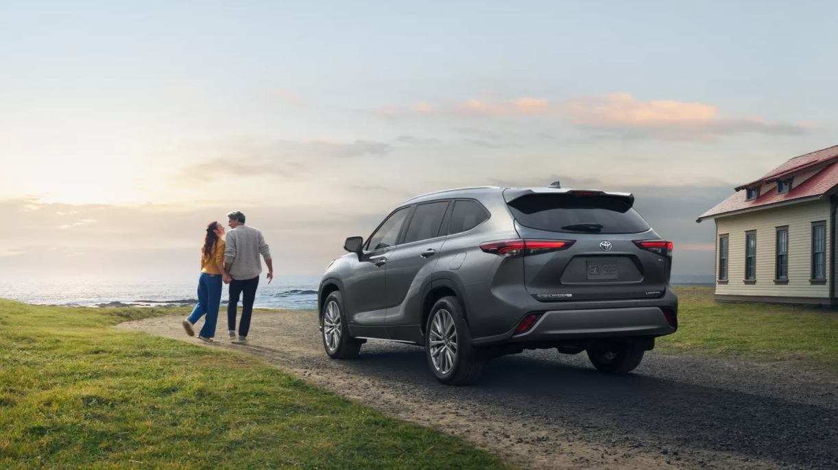 New Toyota Highlander by the waterfront