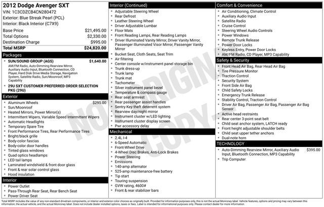 2012 Dodge Avenger SXT