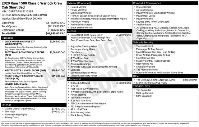 2020 RAM 1500 Classic Warlock