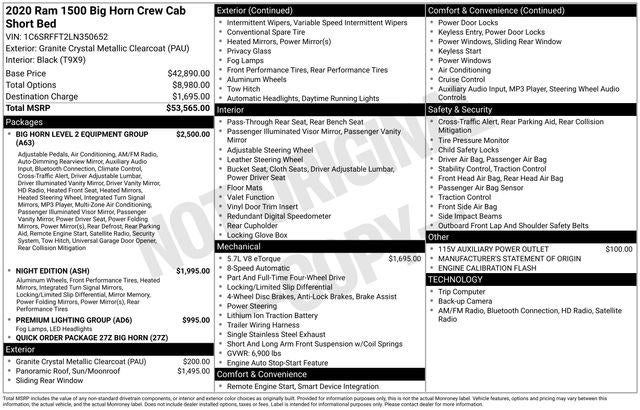 2020 RAM 1500 Big Horn/Lone Star