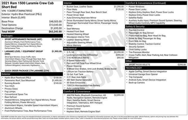 2021 RAM 1500 Laramie