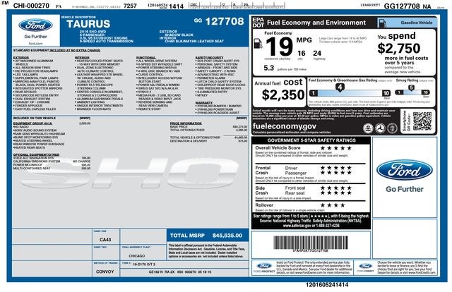2016 Ford Taurus SHO