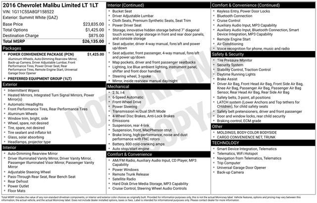 2016 Chevrolet Malibu Limited LT