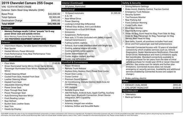 2019 Chevrolet Camaro SS 2SS