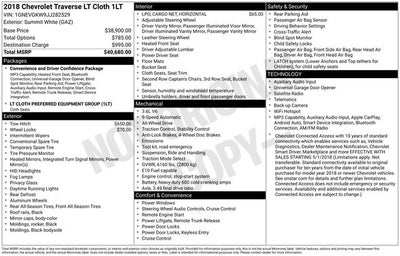 2018 Chevrolet Traverse LT Cloth w/1LT