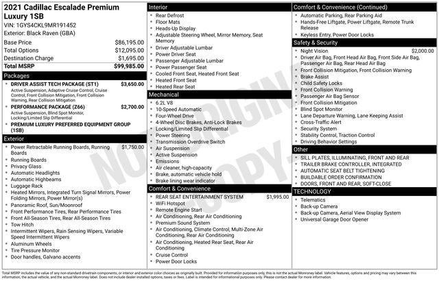 2021 Cadillac Escalade Premium Luxury