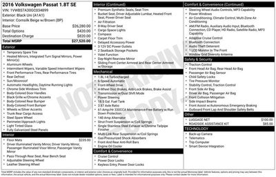2016 Volkswagen Passat 1.8T SE