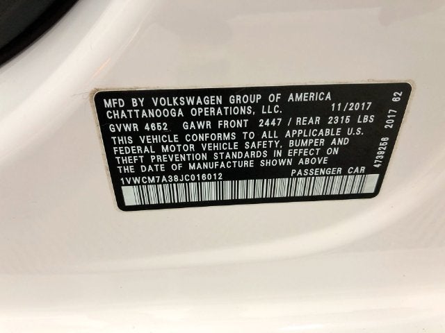 2018 Volkswagen Passat V6 SEL Premium