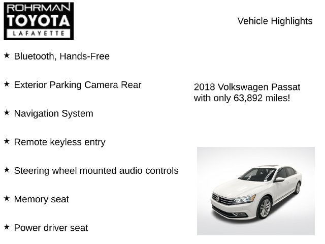 2018 Volkswagen Passat V6 SEL Premium