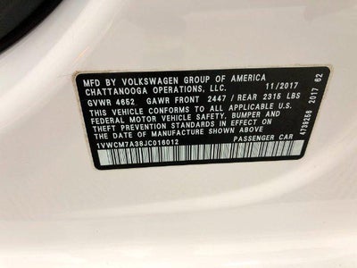 2018 Volkswagen Passat V6 SEL Premium