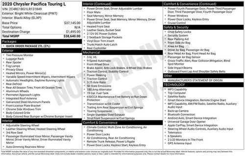 2020 Chrysler Pacifica Touring L