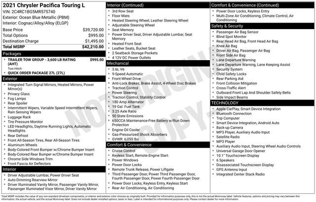 2021 Chrysler Pacifica Touring L