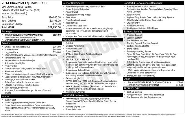 2014 Chevrolet Equinox LT 1LT