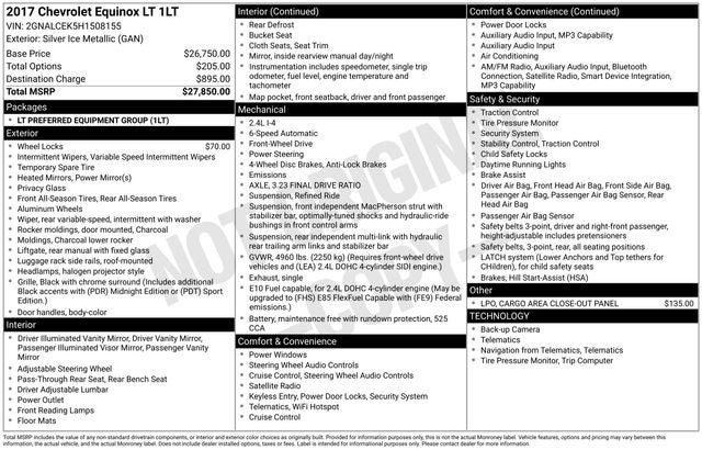 2017 Chevrolet Equinox LT