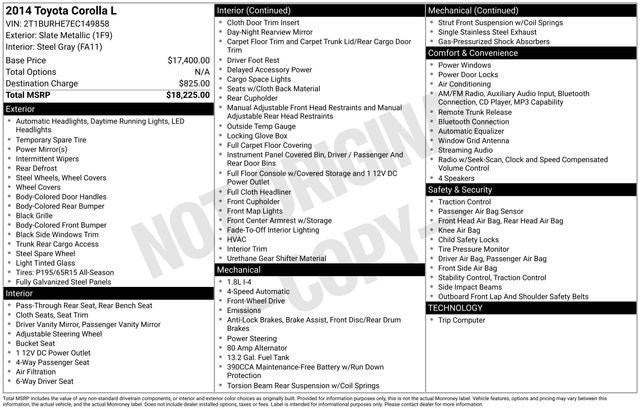 2014 Toyota COROLLA L