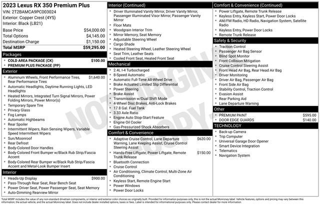 2023 Lexus RX 350 Premium Plus