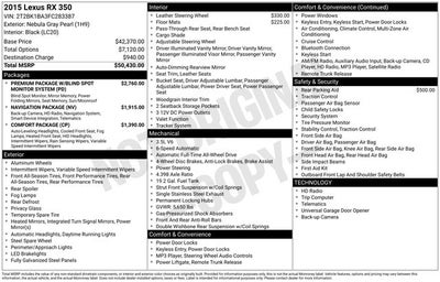 2015 Lexus RX 350 350