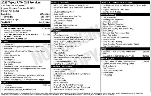 2025 Toyota RAV4 XLE Premium