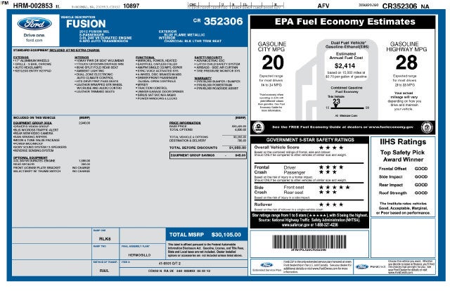 2012 Ford Fusion SEL