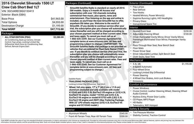 2016 Chevrolet Silverado LT LT1