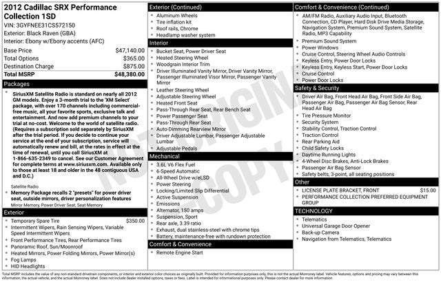 2012 Cadillac SRX Performance