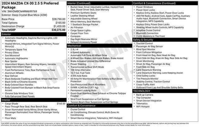 2024 Mazda Mazda CX-30 2.5 S Preferred Package
