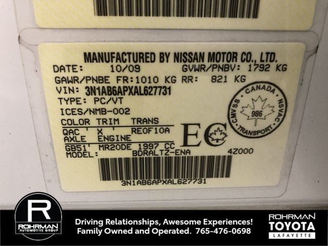 2010 Nissan Sentra 2.0 S