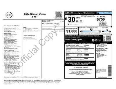 2024 Nissan Versa 1.6 S