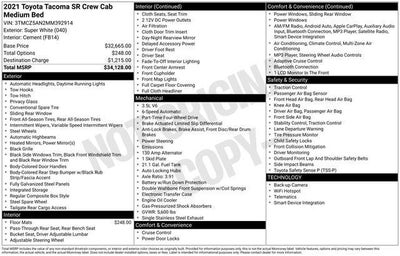 2021 Toyota TACOMA SR SR V6