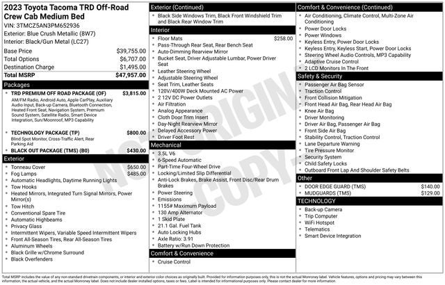 2023 Toyota Tacoma TRD Off Road Double Cab 4WD V6 Auto SB's photo