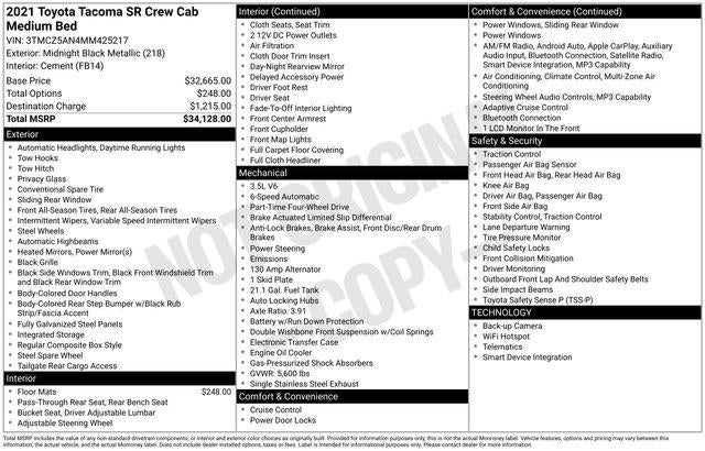 2021 Toyota TACOMA SR SR V6