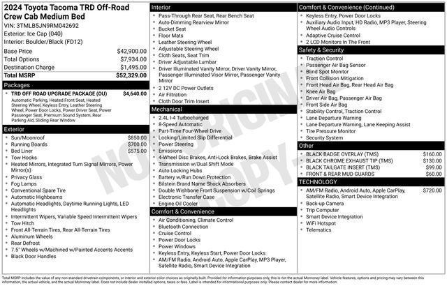 2024 Toyota TACOMA TRD OFFRD TRD Off-Road