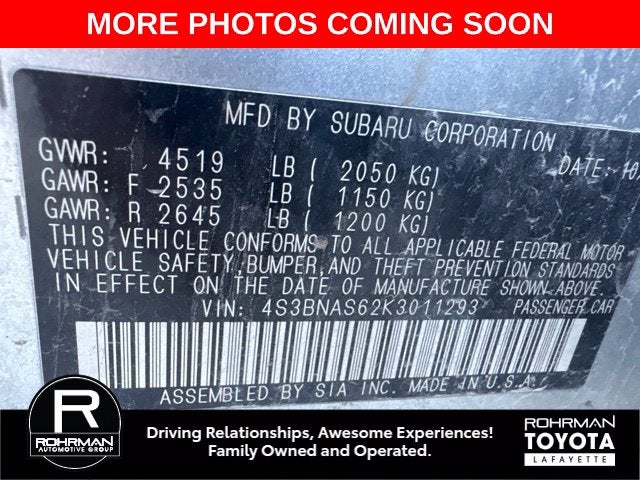 2019 Subaru Legacy 2.5i Sport
