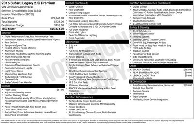 2016 Subaru Legacy 2.5i Premium