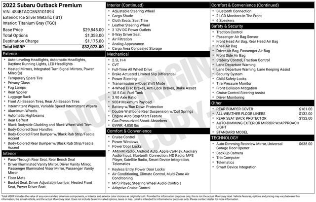 2022 Subaru Outback Premium