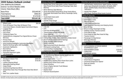 2020 Subaru Outback Limited