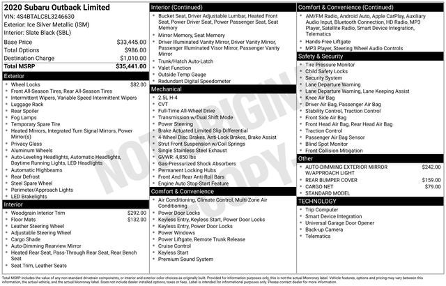 2020 Subaru Outback Limited