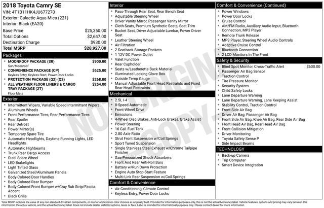 2018 Toyota Camry SE