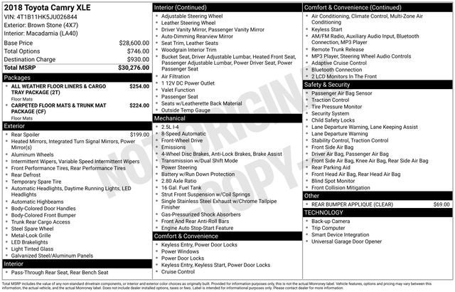 2018 Toyota CAMRY XLE