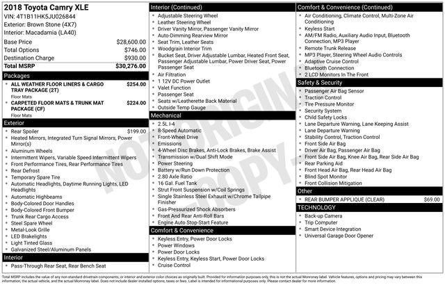 2018 Toyota CAMRY XLE
