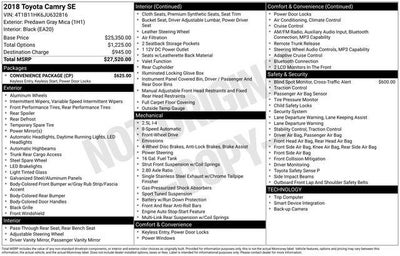 2018 Toyota CAMRY SE