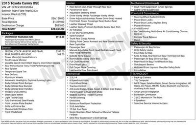 2015 Toyota CAMRY XSE