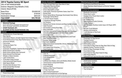 2014 Toyota CAMRY SE Sport