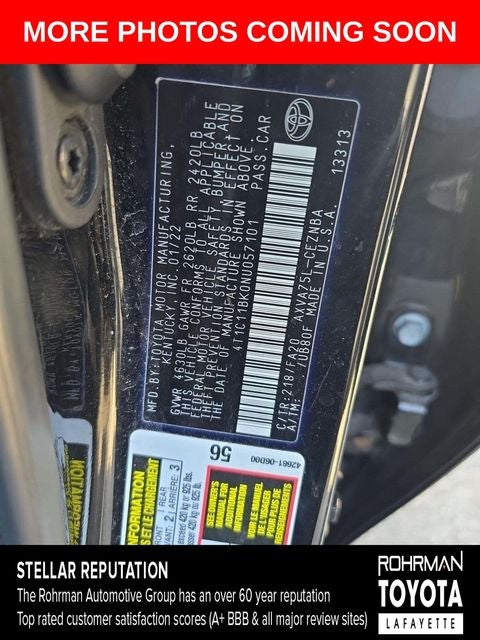 2022 Toyota CAMRY LE