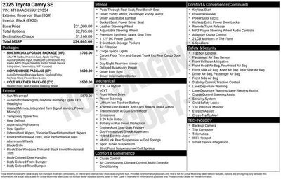 2025 Toyota CAMRY SE