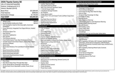 2026 Toyota CAMRY SE