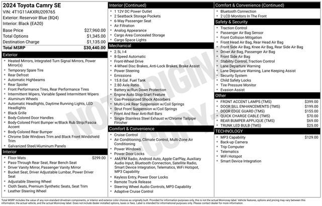 2024 Toyota CAMRY SE