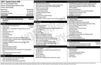 2021 Toyota CAMRY XSE