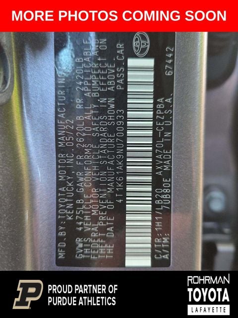 2022 Toyota CAMRY XSE