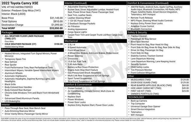 2022 Toyota CAMRY XSE